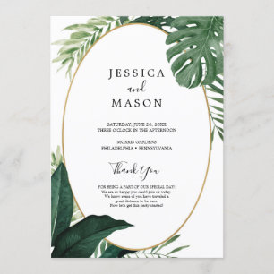 Tropisch Monstera Wedding Program Programma