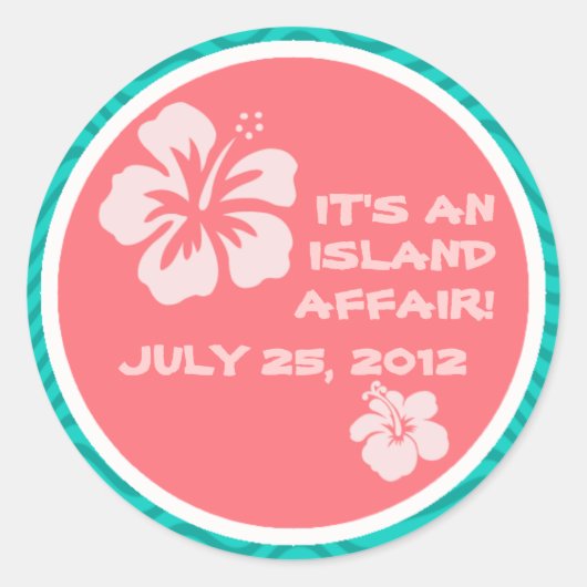 Tropisch motief met Hibiscus Stickers (Voorkant)