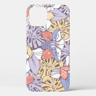 Tropisch naadloos patroon met orchidee en monstera iPhone 12 hoesje