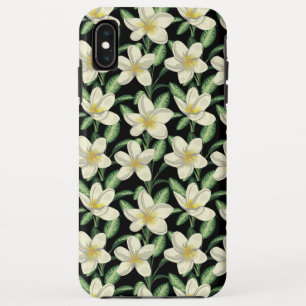 Tropisch naadloos patroon witte bloemen groen blad iPhone XS max hoesje