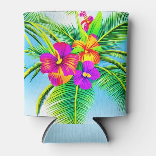 Tropisch naadloos patroonpatroon in Hawaiian Blikjeskoeler (Voorkant)