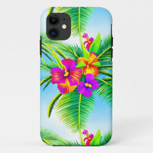 Tropisch naadloos patroonpatroon in Hawaiian iPhone 11 Hoesje