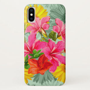 Tropisch naadloze hibiscus iPhone x hoesje
