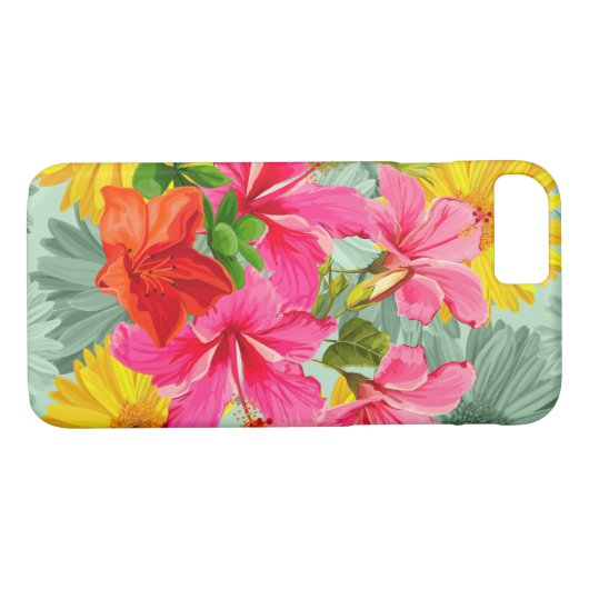 Tropisch naadloze hibiscus Case-Mate iPhone case (Achterkant (Horizontaal))