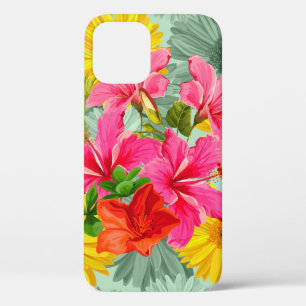 Tropisch naadloze hibiscus iPhone 12 hoesje