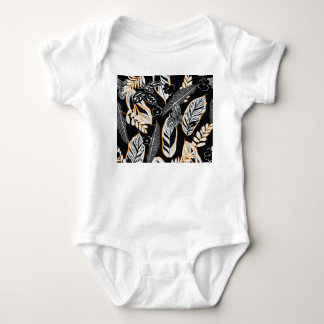 Tropisch Nachtblad: Donker  Patroon Romper