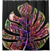 Tropisch Neon Bright Leaf Douchegordijn (Voorkant)