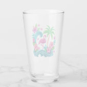 Tropisch Neon Flamingo Glas (Achterkant)