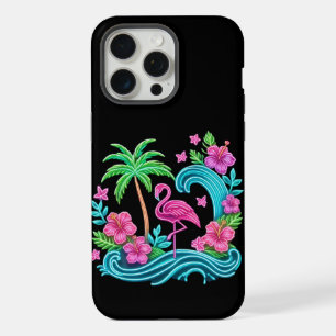 Tropisch Neon Flamingo iPhone 15 Pro Max Hoesje