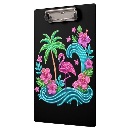 Tropisch Neon Flamingo Klembord (Links)