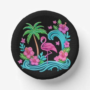 Tropisch Neon Flamingo Papieren Kommen