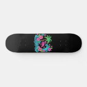 Tropisch Neon Flamingo Skateboard (Horizontaal)
