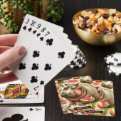 tropisch nijlpaardpatroon pokerkaarten (Insitu)