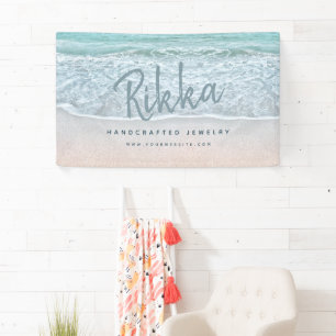 Tropisch Oceaan & Zanderige Strand Sieraden Bedrij Spandoek