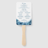 Tropisch Oceaans Waterkleuren Huwelijksprogramma H Handwaaier (Achterkant)