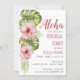 Tropisch Oefendiner Aloha Bloemen Aquarel Kaart
