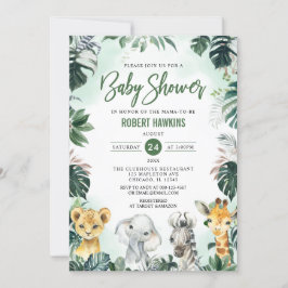 Tropisch Oerwoud Animal Safari Baby shower Kaart