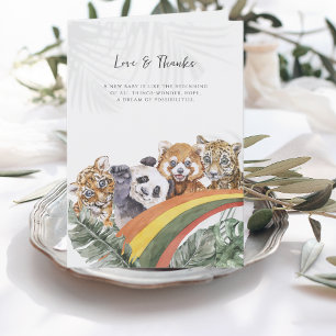 Tropisch Oerwoud Baby Dieren   BABY SHOWER Bedankkaart
