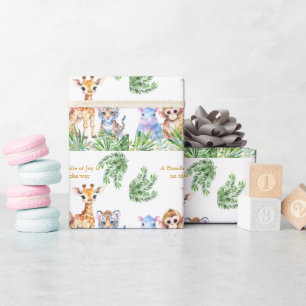 Tropisch Oerwoud Babydieren Cadeaupapier