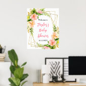 Tropisch Oerwoud Bloemen Baby shower Welkomstbord Poster (Thuiskantoor)