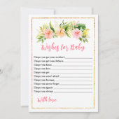 Tropisch Oerwoud Bloemen Baby shower Wensen voor B Kaart (Voorkant)