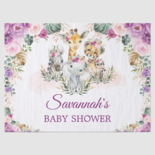 Tropisch Oerwoud Bloemen Wilde Dieren Baby shower Tissuepapier