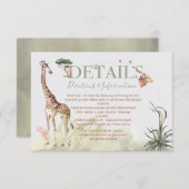 Tropisch Oerwoud Bruiloft Details en info kaart (Voorkant / Achterkant)