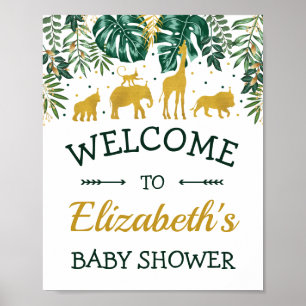 Tropisch Oerwoud Dieren Baby shower Welkom Poster