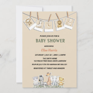 Tropisch Oerwoud Dieren Jongen Baby shower Kaart