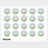Tropisch Oerwoud Flamingo Baby shower Dank u Ronde Sticker (Vel)
