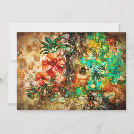Tropisch Oerwoud Floral Hibiscus Feestdagenkaart