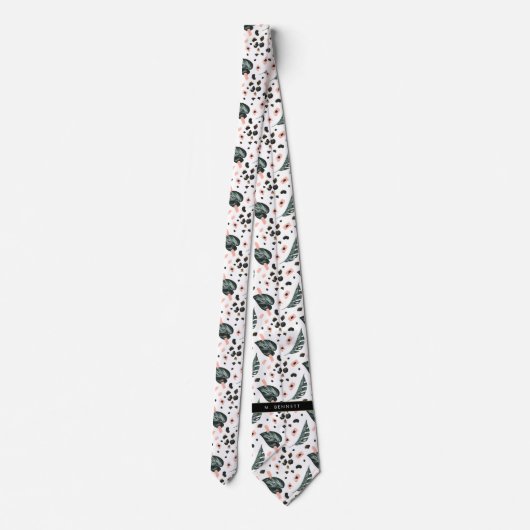 Tropisch Oerwoud Greenery | Roze leopard-monogram Stropdas (Achterkant)