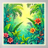 Tropisch Oerwoud Lush Paradise Design Poster (Voorkant)
