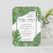 Tropisch Oerwoud Modern White Leaf Foliage Coastal Kaart (Staand voorkant)