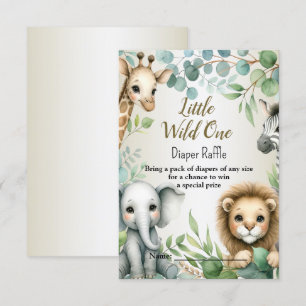 Tropisch Oerwoud Safari Animals Boy Baby shower Informatiekaartje