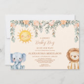 Tropisch Oerwoud Safari Animals Boy Baby shower Kaart (Voorkant)