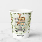 Tropisch Oerwoud Safari Animals Boy Baby shower Papieren Bekers (Voorkant)