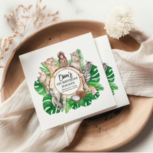 Tropisch Oerwoud Safari Animals Boy Baby shower Servet