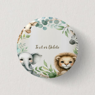 Tropisch Oerwoud Safari Animals Green Leaves Party Ronde Button 3,2 Cm