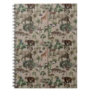 Tropisch Oerwoud Safari Animals Patroon Notitieboek