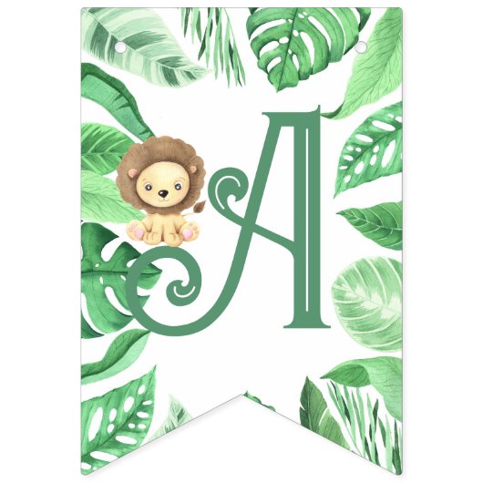 Tropisch Oerwoud Safari eerste verjaardag Vlaggetjes (Derde vlag)