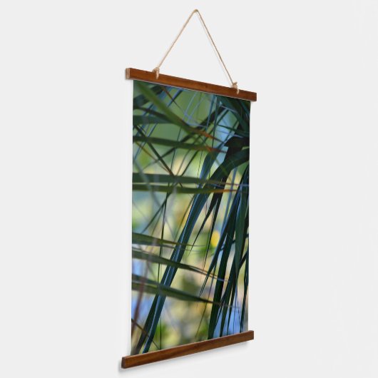 Tropisch Oerwoud tinten van blauw groen en geel Hangend Wandkleed (Gebogen)