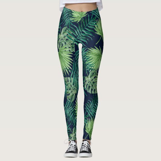 Tropisch Oerwoud van leder | Leggings (Voorkant)