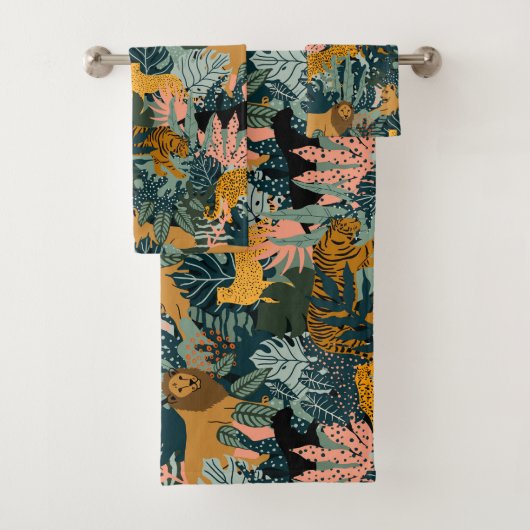 Tropisch Oerwoud van luipaard en tijger Bad Handdoek (Insitu)