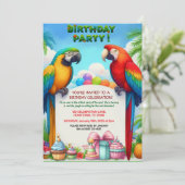 Tropisch Oerwoud Verjaardagsfeest Uitnodiging voor (Staand voorkant)
