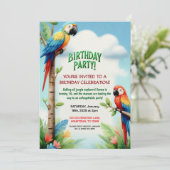 Tropisch Oerwoud Verjaardagsfeest Uitnodiging voor (Staand voorkant)