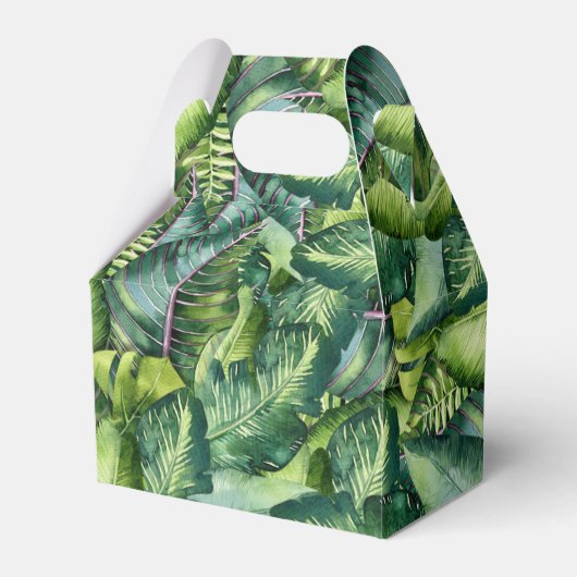 Tropisch Oerwoud verlaat botanisch verjaardagsfees Bedankdoosjes (Voorkant Zijde)