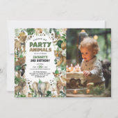 Tropisch Oerwoud Wild Party Animals Verjaardagsfot Kaart (Voorkant)