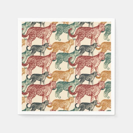 tropisch Oerwoud Wilde Stalking Leopard Servet (Voorkant)