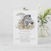 Tropisch Oerwoud Zebra Huwelijksuitnodigingen Kaart (Staand voorkant)
